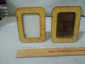 2 Vintage Bucklers Floral Enamel Picture Frame 3" X 2" - Picture 1 of 8