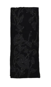 Ralph Lauren Purple Label Black Velvet Embroidered Floral Scarf New $1250 - Picture 1 of 3