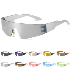 Futuristische Sonnenbrille zum Umhängen Cyberpunk Sonnenbrille Schirme Modebrille - Bild 1 von 24