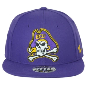 NCAA Zephyr East Carolina Pirates ECU Purple Flat Bill Fitted Size Hat Cap - Picture 1 of 3