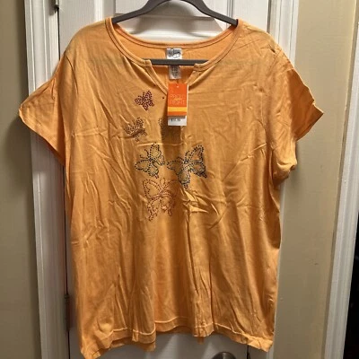 Camiseta Mandarina Cuello en V Con Marias 1 X Nueva Con Etiquetas Foto 1 de 4