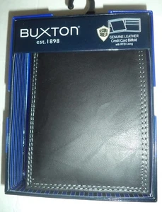 Buxton RFID BOLT Genuine Leather Billfold Wallet,Black - Picture 1 of 7