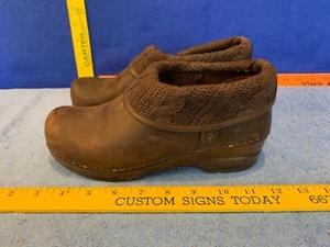 Sanita Oil Dark Brown Slip On Knit Cuff Clogs Shoes Women's size 37  6.5-7 - Picture 1 of 16