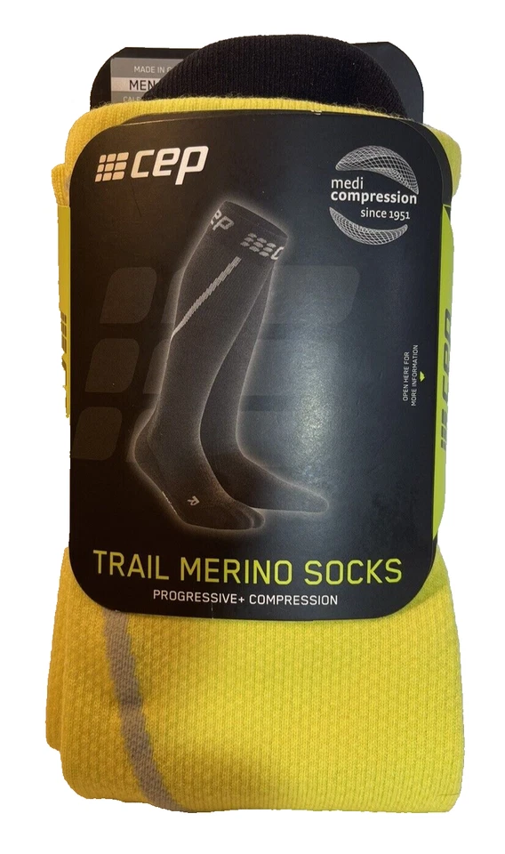 Calcetines de compresión CEP Trail Merino para hombre talla 4 (IV) amarillo/negro calcetines completos para hombre Foto 1 de 4