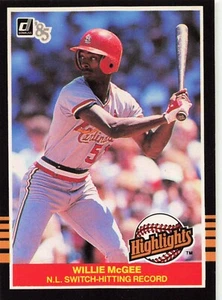 1985 Donruss Highlights Baseball Willie McGee St. Louis Cardinals #52 - Picture 1 of 2