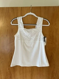 Cinema Etoile Lace Trim Camisole Tank Top Square Neck Cami Slip Vintage Small - Picture 1 of 11