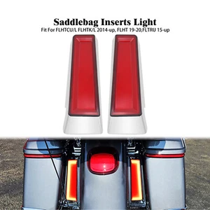 Chrome Saddlebag Fender Fascia LED Side Insert Turn Signal Light Fit For Touring - Picture 1 of 17