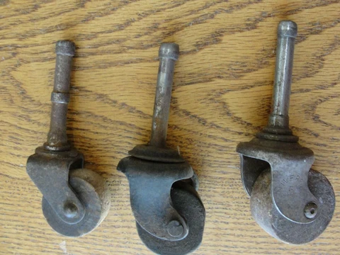 3 Odd Misc. Vintage Furniture Wheels Wood & Metal Swivel Caster Repair #30 Cover