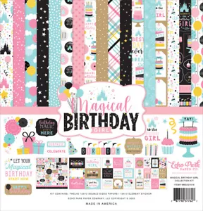 Echo Park ~ NIÑA MÁGICA CUMPLEAÑOS ~ Kit de colección ~ 12x12 - Imagen 1 de 2
