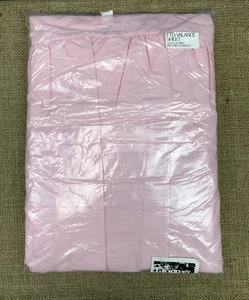 VINTAGE RETRO SEALED DORMA PINK FITTED VALENCE BEDSHEET - NOS BEDDING SHEET - Picture 1 of 5