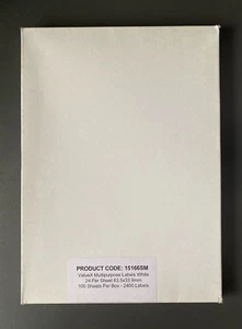 Etichette opache multiuso A4 24 per foglio 63,5 x 33,9 mm - 100 fogli (IVA INC) - Foto 1 di 1