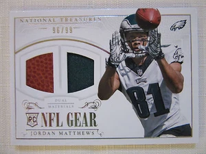 2014 National Treasures Dual Materials NFL Gear Rookie Jordan Matthews 96/99 - Picture 1 of 3