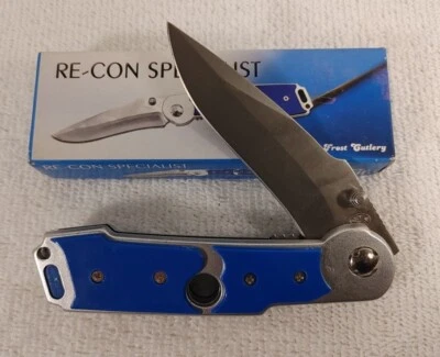 FROST #15-912BL 4.5IN RE-CON SPECIALIST TACTICAL KNIFE STAINLESS STEEL CLIP NIB - Image 1 of 4