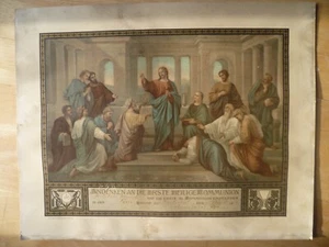 Bild Heilige Communion Jugendstil 31 x 25,5 cm - Bild 1 von 3