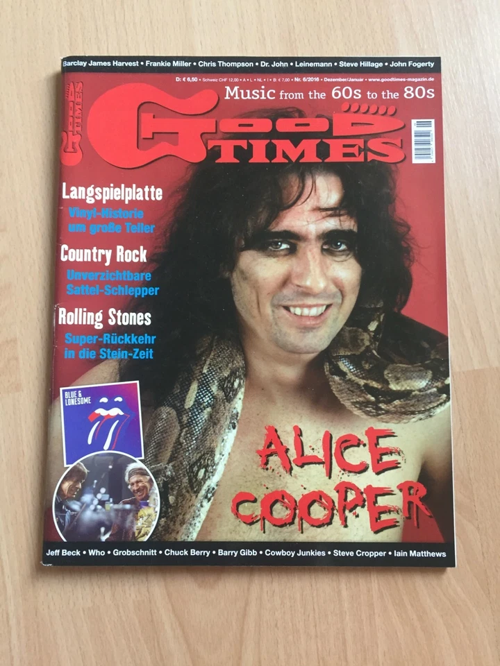 💎💎 GOOD TIMES  6/2016   ALICE COOPER   Rolling Stones Barry Gibb, Chuck Berry, - Image 1 of 1