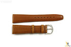 20mm Genuine Tan Pigskin Leather Stitched Watch Band Strap Silver Tone Buckle