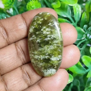 Vessonite Stone Natural Green Vessonite Cabochon Loose Gemstone 87 Ct ME-13757 - Picture 1 of 4