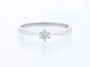 Anillo Top Preis 0,12 ct. Solitario Diamante Brillante 950 Platino Nuevo Deta Joyería - Imagen 1 de 1