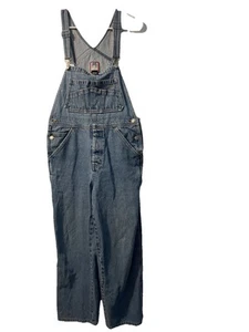 Y2K Old Navy Denim Overalls Grunge Vintage Festival Blue Mid Wash Work Wear 14 - Picture 1 of 15