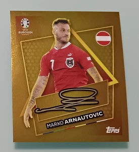 ARNAUTOVIC AUT SP Signature Firma Figurine TOPPS UEFA EURO 2024 Sticker Gold - Picture 1 of 2