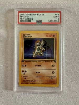 2000 Pokemon - 1st Edition Machop Non Holo - Team Rocket 59/82 PSA 9 Mint! WOTC - Image 1 of 4