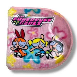 Vintage Y2k Powerpuff Girls CD Hülle Fuzzy Pink Reißverschluss Case Cartoon Netzwerk - Bild 1 von 3