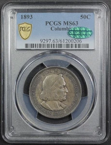 1893 Columbian Exposition Commemorative Silver Half Dollar 50C PCGS MS 63 CAC - Picture 1 of 4