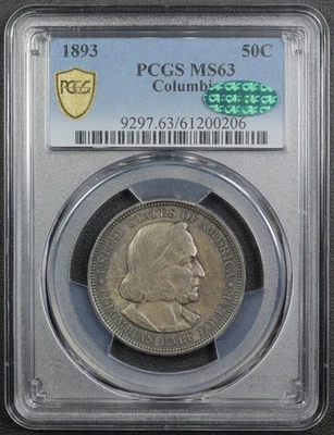 1893 Columbian Exposition Commemorative Silver Half Dollar 50C PCGS MS 63 CAC - Image 1 of 4