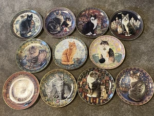 Cats Around The World By Lesley Anne Ivory,vintage Porcelain Plate Set - Picture 1 of 13