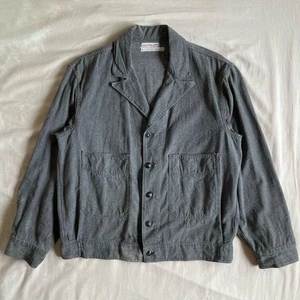 Vintage 1950's Sweet Orr Chambray Elbow Patches Jacket Size L Black Length 66cm  - Picture 1 of 10