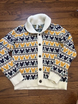 Janie & Jack Disney Mickey Mouse Fair Isle Christmas Cardigan Sweater Sz 6 - Image 1 of 4