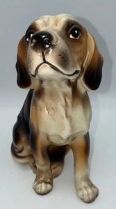 Vtg Ceramic Hand Painted Beagle Dog Planter Japan 7 1/2" X 3 1/2” Unbranded - Picture 1 of 9