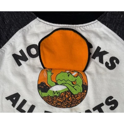 Old Navy 万圣节南瓜“No Trick All Treats”衬衫 3T 异想天开幻想白色 — 第 1/4 张图片