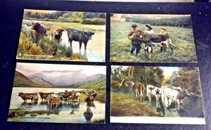 Lote 4 TARJETAS POSTALES TUCK'S Sin Publicar Europeas Color Foto Impresión Tipo Escenas de Ganado - Imagen 1 de 11