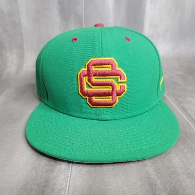 Nike USC Trojans Team True Issue Fitted Baseball Cap Hat Size 7 7/8 Green - Image 1 of 4