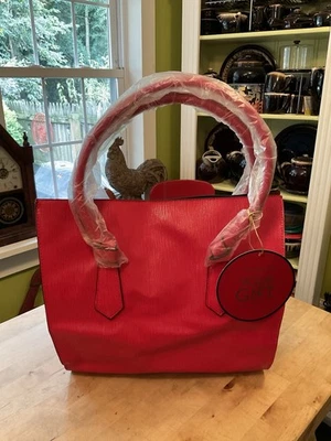 Bolso de Mano Elizabeth Arden Grande Rojo Imitación Cuero Texturizado PVC - NUEVO CON ETIQUETAS Foto 1 de 4