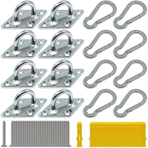 8 Pcs 304 Stainless Steel 2.31 Inches Pad Eye Hooks and 8 Pcs 304 Stainless S... - Picture 1 of 6