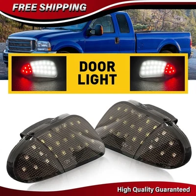 Par de luces LED interiores de cortesía para Ford F-150 F-250 1997-2003 lente ahumada Foto 1 de 4