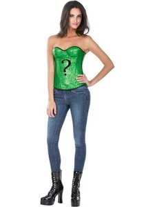 Adult Womens Sexy DC Riddler Sequin Corset Costume Accessory Large 10-12 - Picture 1 of 1