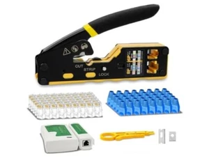 Proster Pinza Crimpatrice RJ45 Pass Through Multifunzione Spelafili per Cavo Ret - Foto 1 di 7