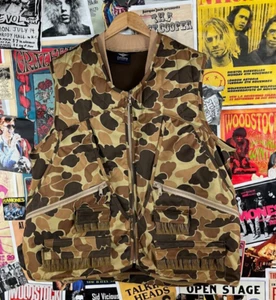 Vintage 90s Columbia Camo Hunting Sportsman Utility Fleece Line Vest Men XXL 2XL - Bild 1 von 20