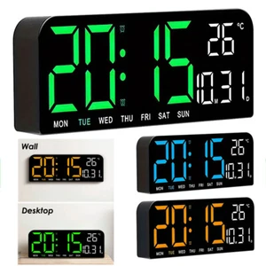 LED Large Digital Dual Alarm Clock Temperature Date Time Desktop Wall Clock AU - Picture 1 of 16