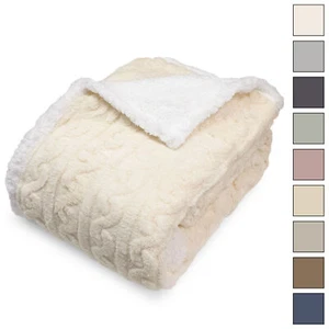 Coperta Plaid agnellato matrimoniale disegno treccia 6859 - Bild 1 von 46