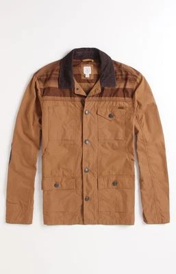  MENS GUYS VOLCOM GRAZER HAZEL BROWN WORK SNAP UP JACKET COAT NEW $110 - Image 1 of 2