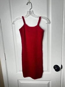 Art Class Target Red Dress New Spaghetti Strap Fuzzy Girls Size 7 /8 - Picture 1 of 6