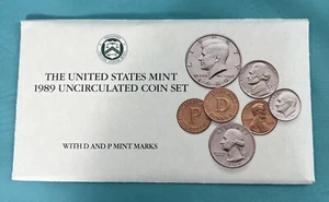 🔥 1989 P&D Mint Set Brilliant Uncirculated US with Envelope & COA (10 Coin Set) - Picture 1 of 3