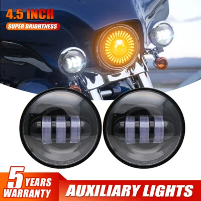 2x 4.5'' Nebelscheinwerfer Zusatzscheinwerfer Tagfahrlicht für Harley Motorrad - Bild 1 von 4