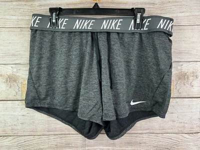 NEW Women's Nike Dri Fit Dry Gym Training Shorts 5" 923246 060 Gray Heathered - Image 1 of 4