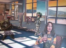 Peter Hardman 2008 Welcome to the new School Oil on Canvas 110 x 160cm