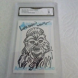 TARJETA DE BOCETO DE ARTISTA CHEWBACCA WONG AUTÓGRAFO POR ARTISTA 1/1 GRADO 9 L@@@K - Imagen 1 de 2